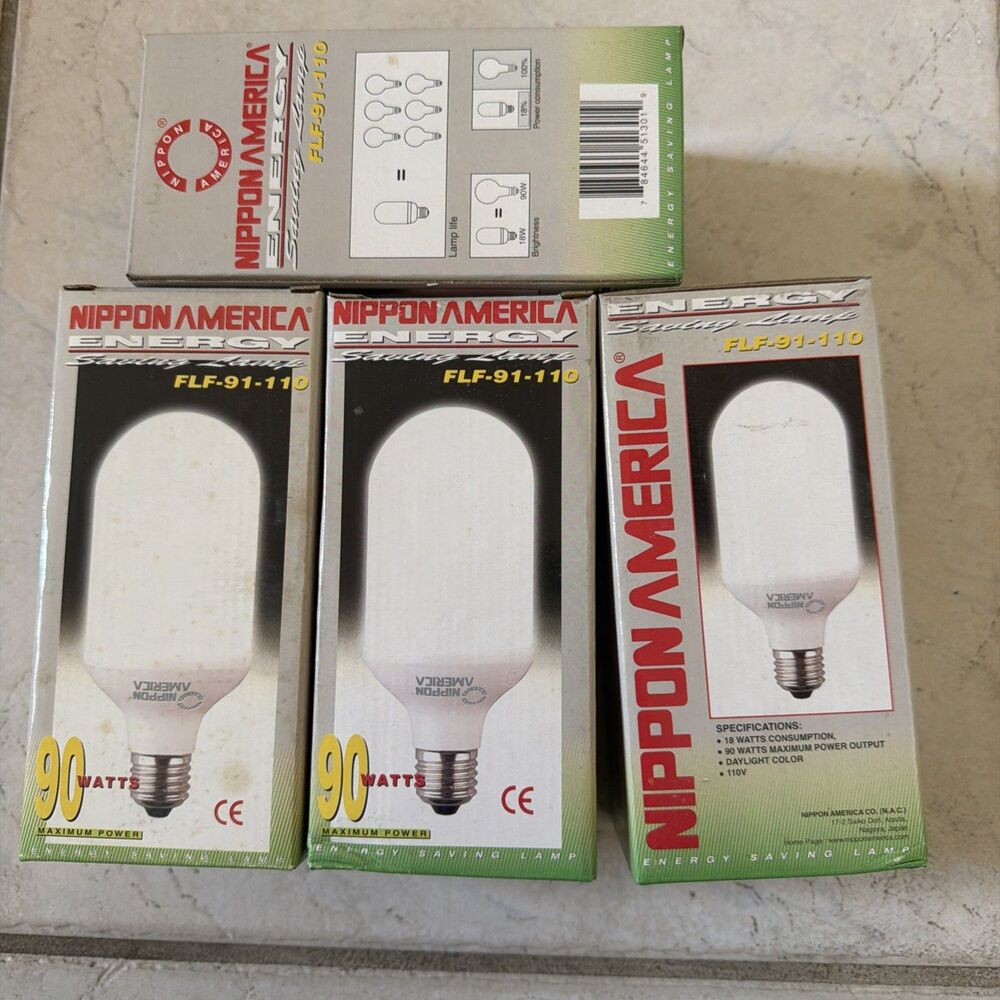 NEW Set of 4 Nippon America FLF-91-110 18W Daylight CFL Bulbs 90W Equivalent